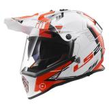 Enduro prilba na motorku LS2 MX436 Pioneer Trigger bielo-červená výpredaj